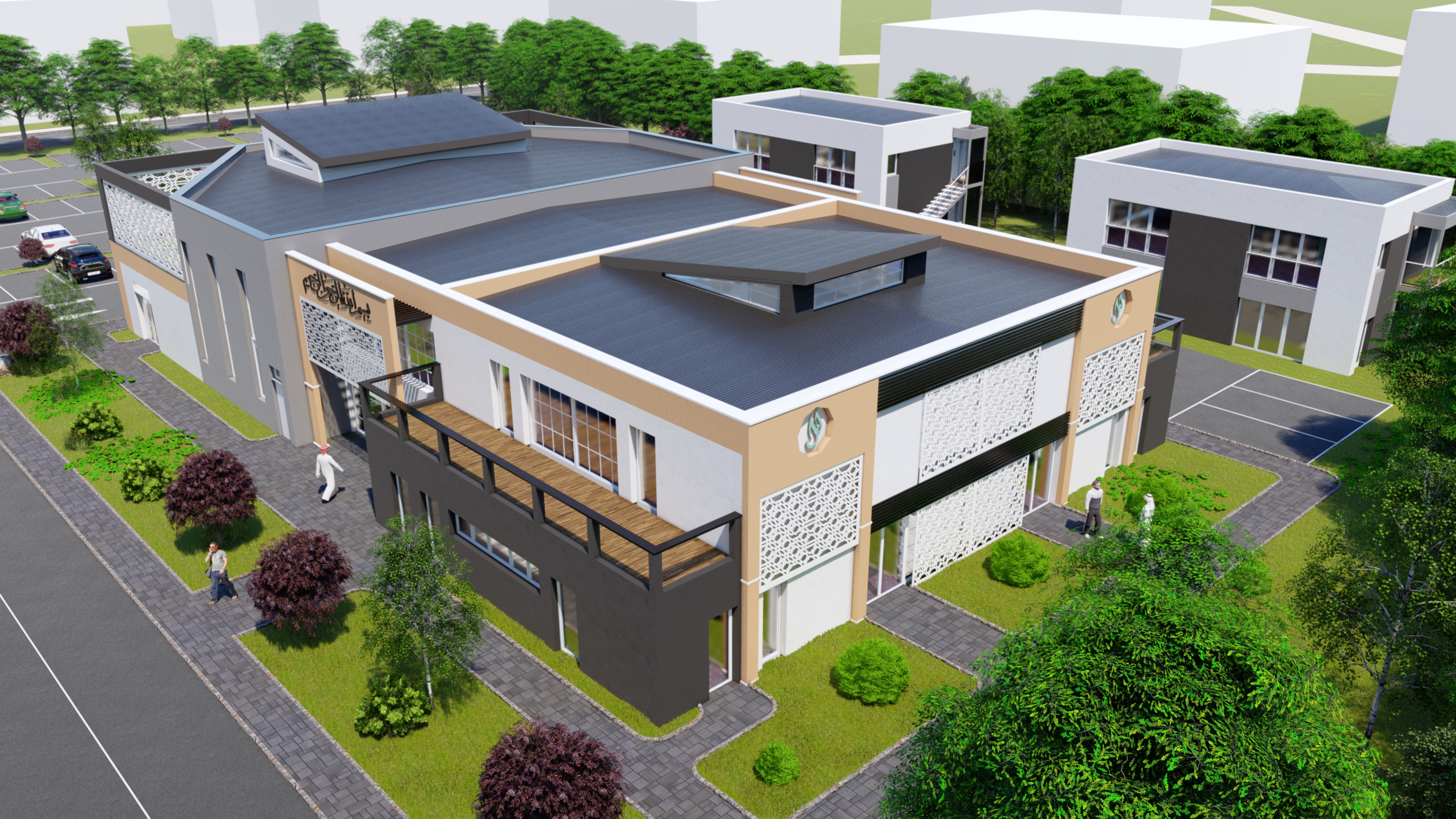 Vue aérienne du futur centre